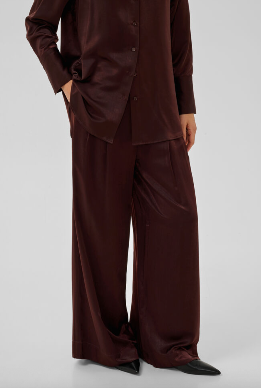 My Essential Wardrobe MWEstelle Wide pant Chocolate P Long