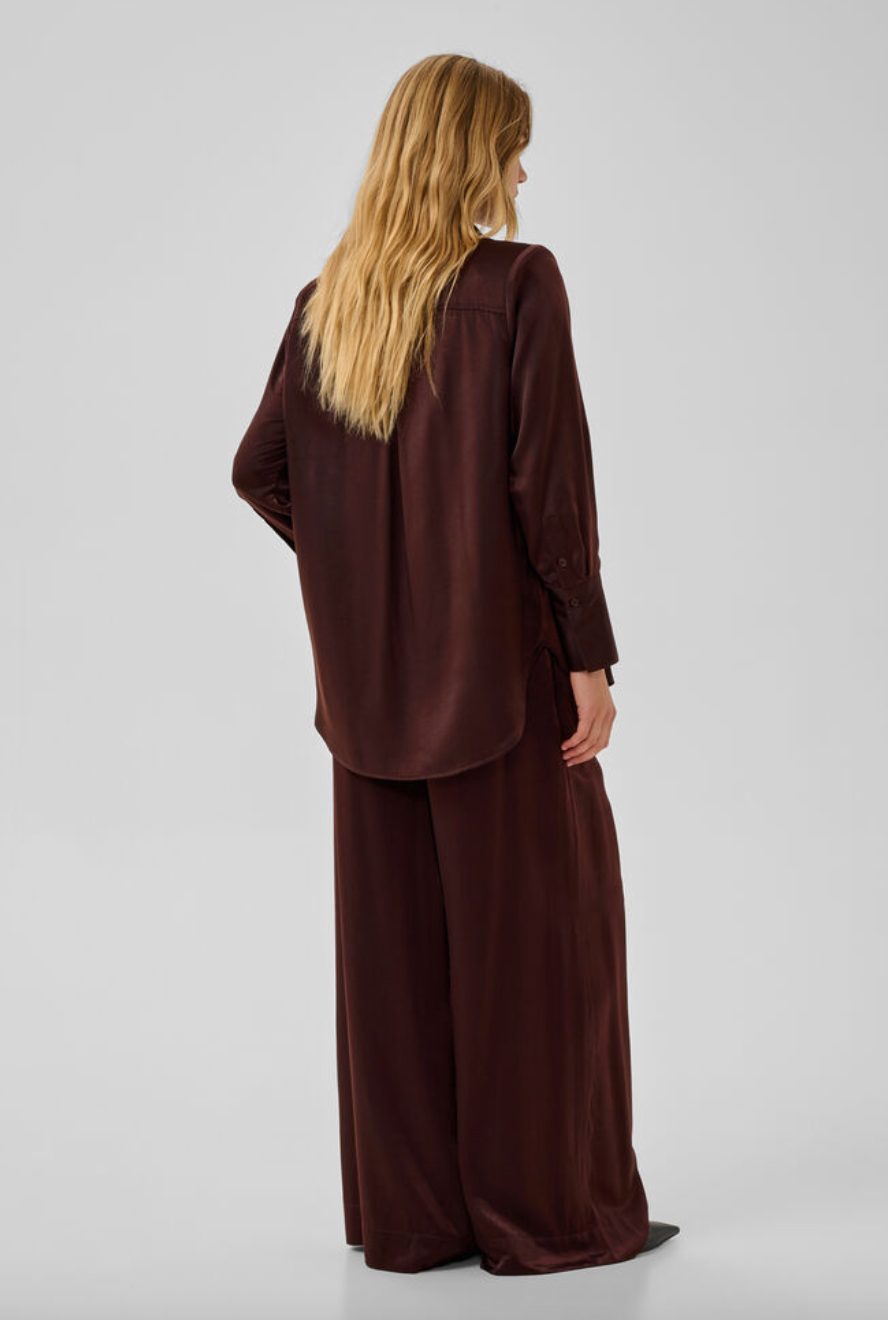 My Essential Wardrobe MWEstelle Wide pant Chocolate P Long