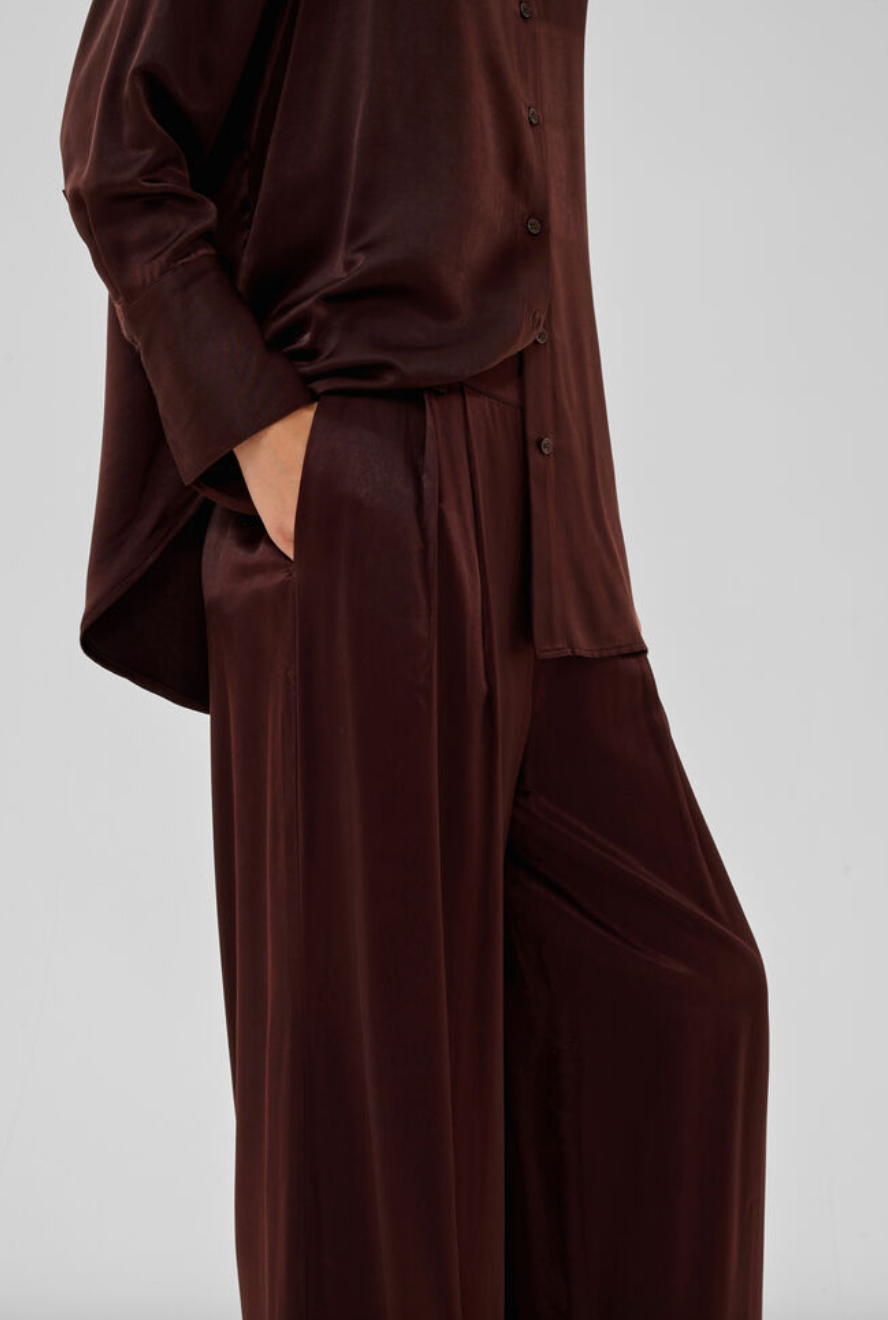 My Essential Wardrobe MWEstelle Wide pant Chocolate P Long