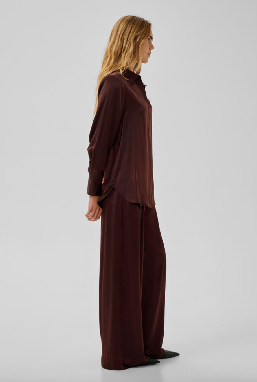 My Essential Wardrobe MWEstelle Wide pant Chocolate P Long