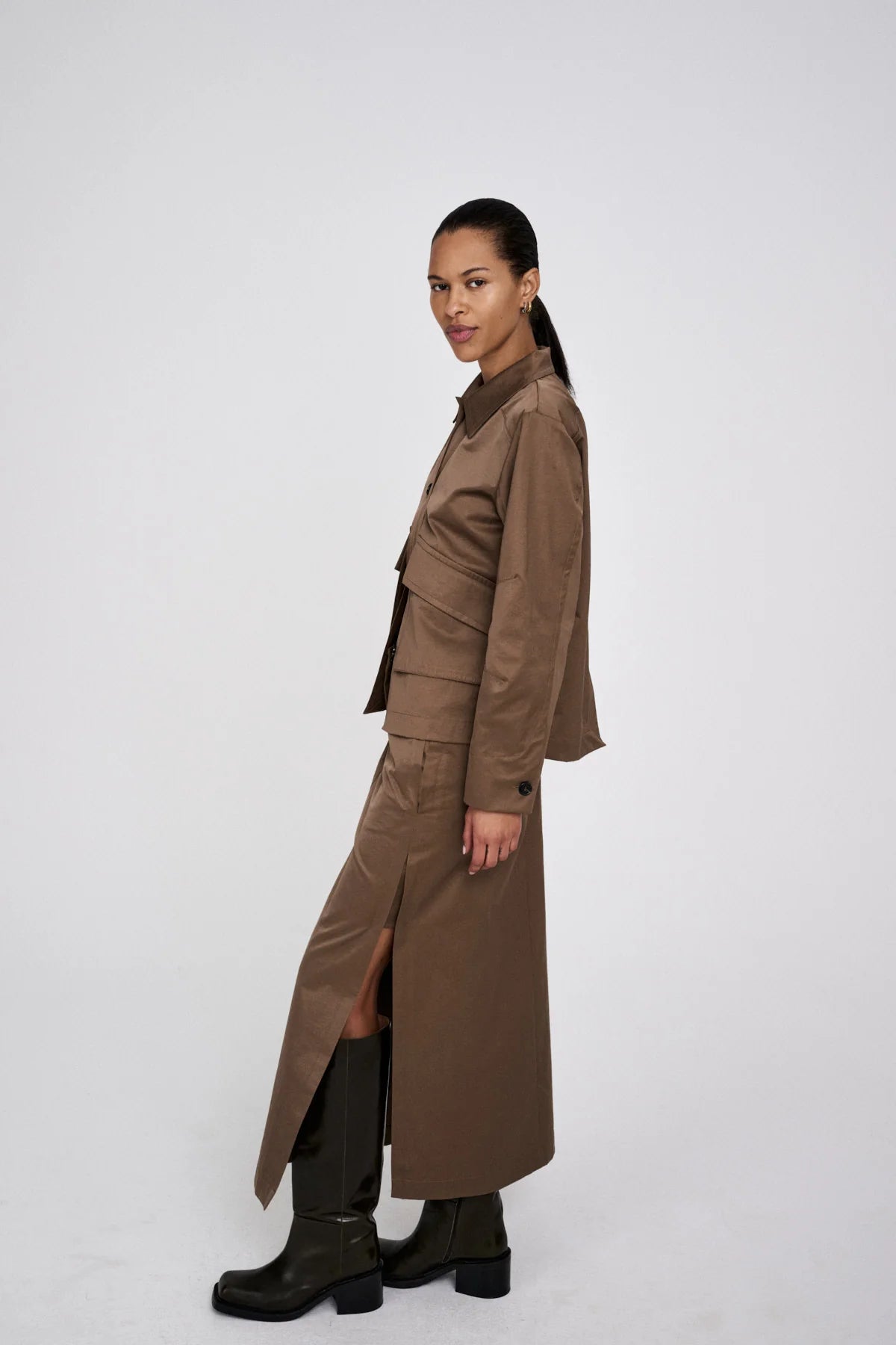 Rabens Saloner Charmaine Cotton Fusion Jacket Dark Olive
