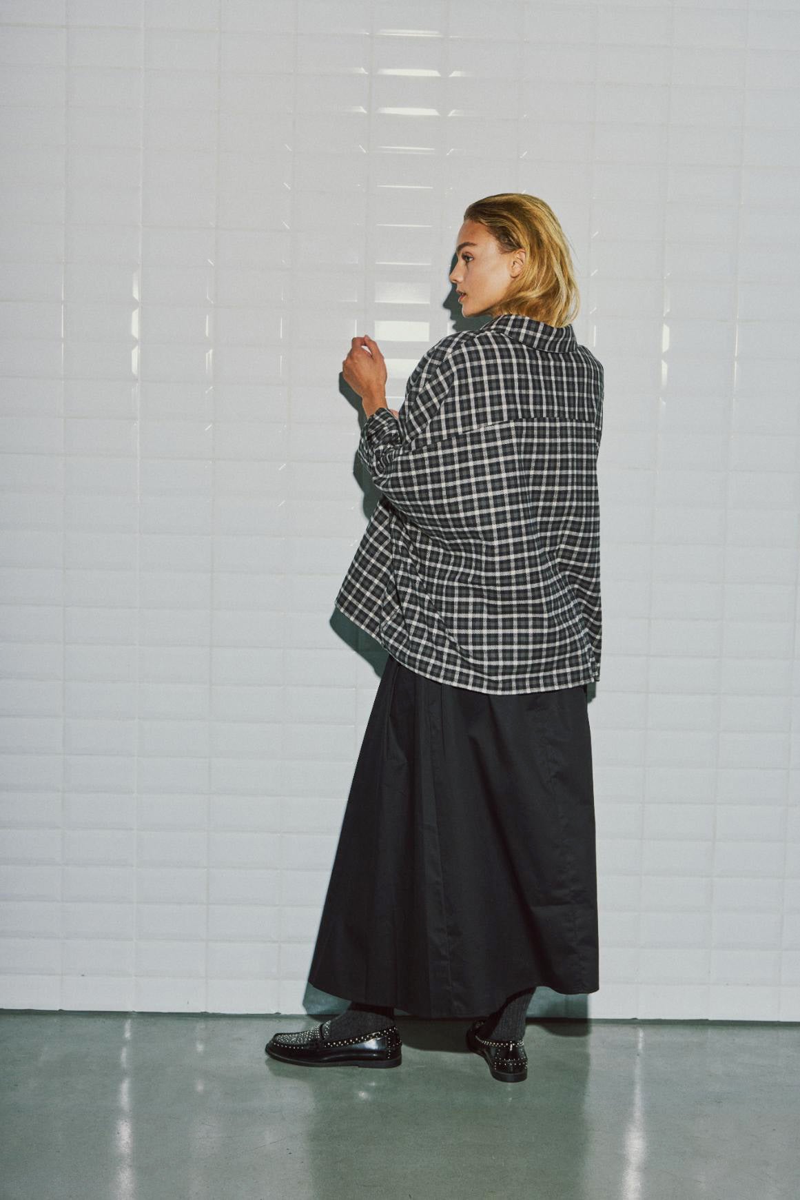WITHBLACK WBLmadison Check Bat Shirt Dark Grey Check