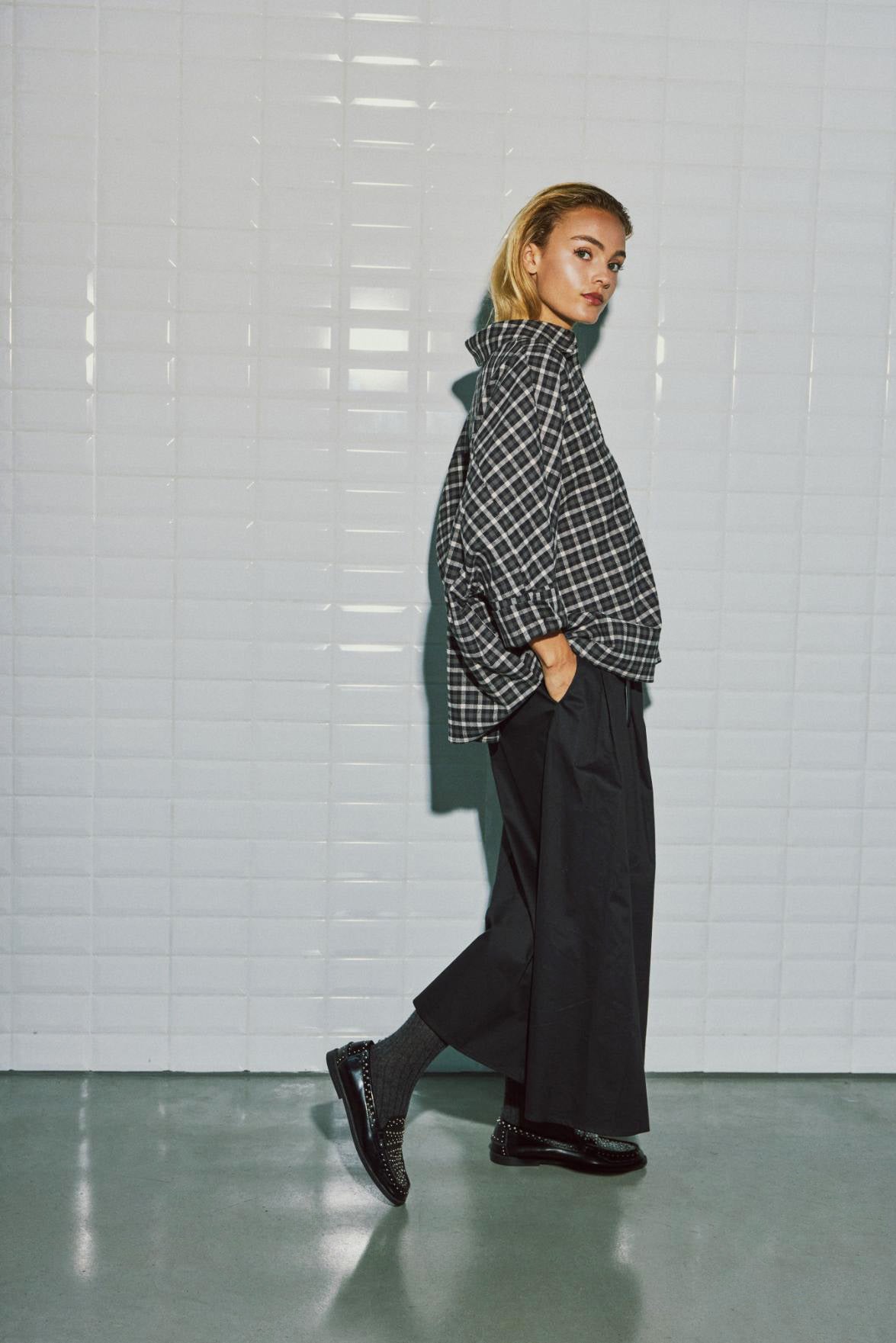 WITHBLACK WBLmadison Check Bat Shirt Dark Grey Check