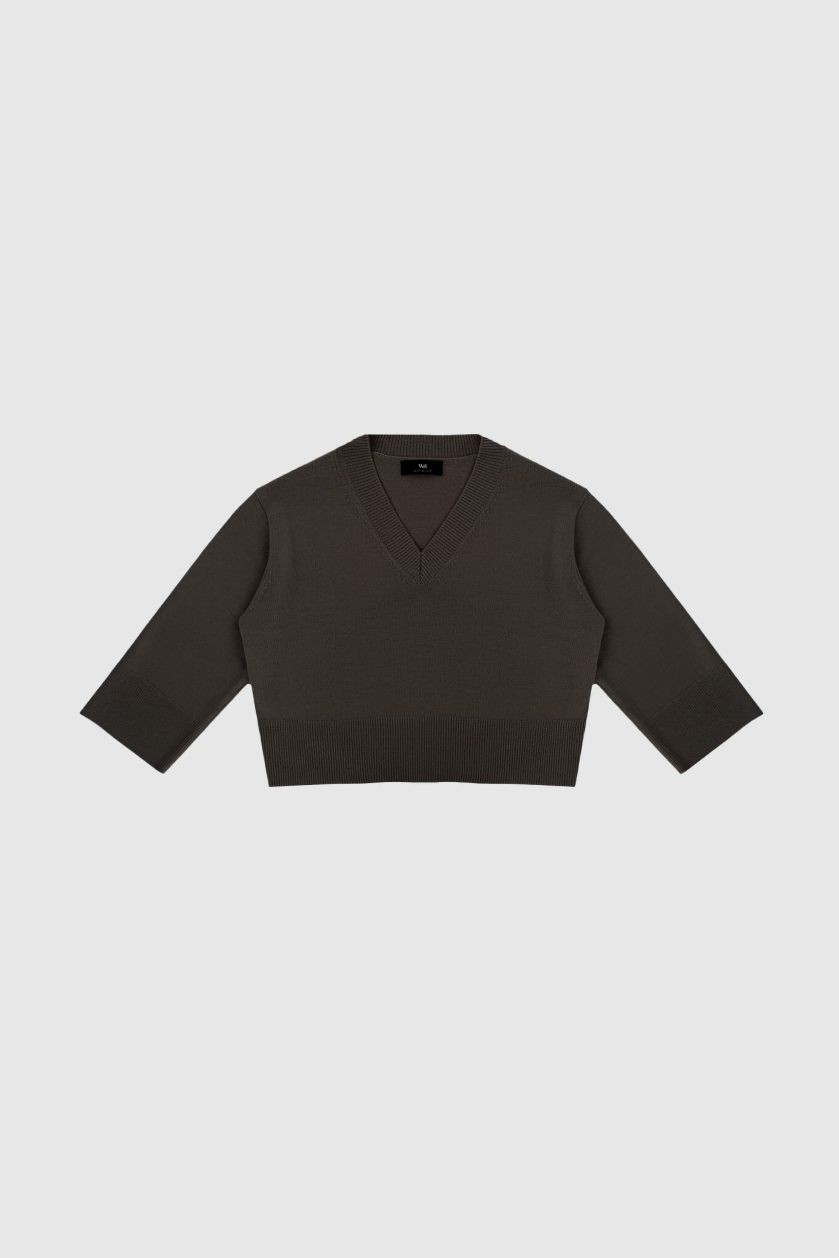 WITHBLACK WBLcamilla LS V-Neck Pullover Cookie Brown