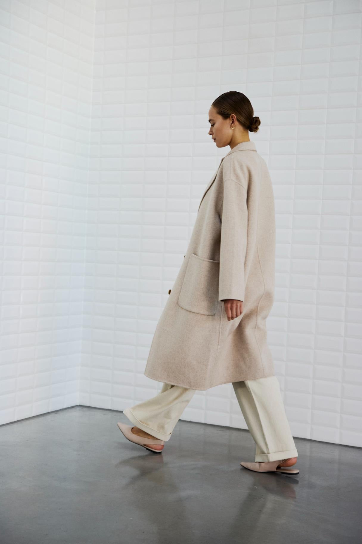 WITHBLACK WbCeline Mel Spring Coat 00000895 Taupe Melange