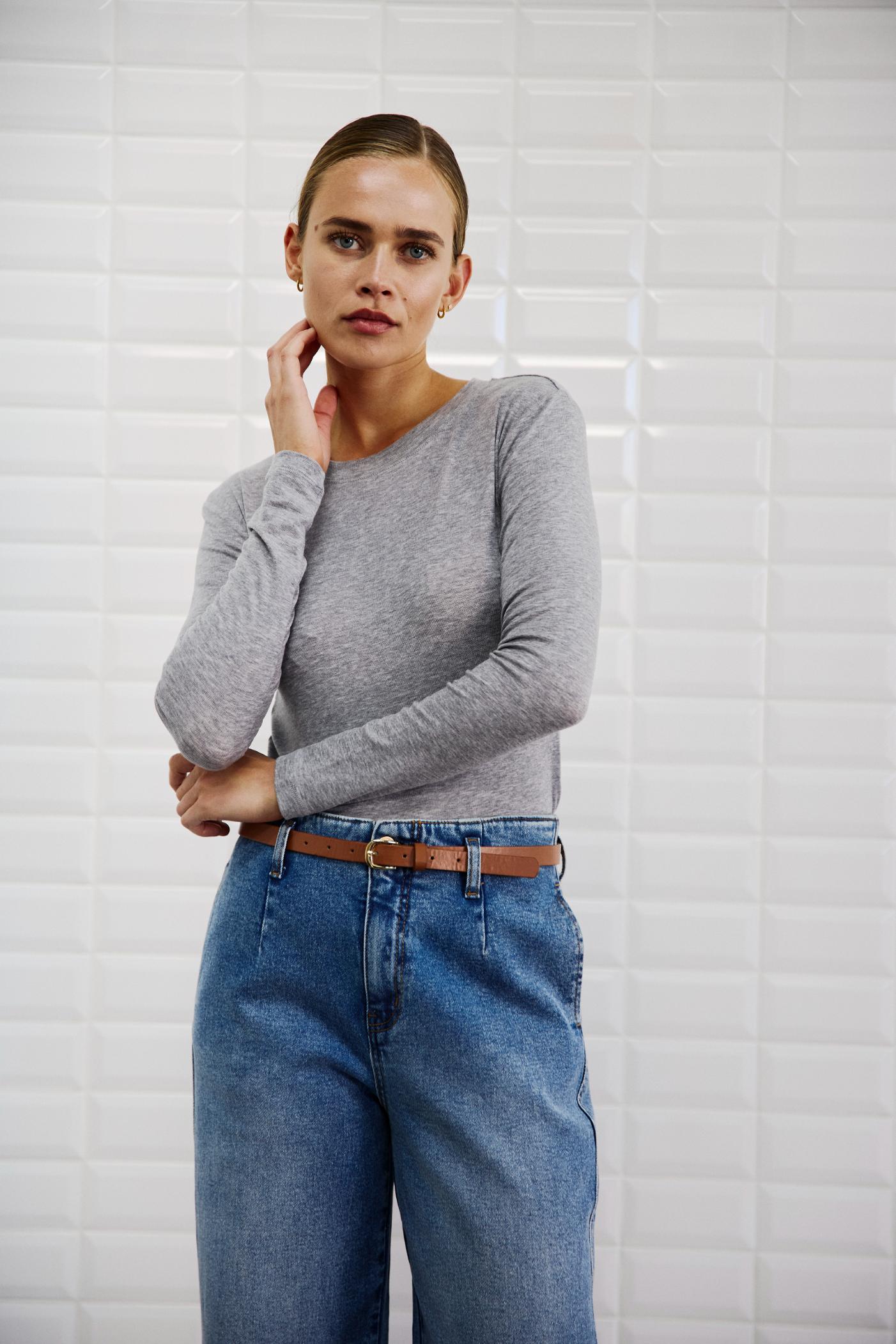 WITHBLACK WBLjosefine LS Tee Grey Melange