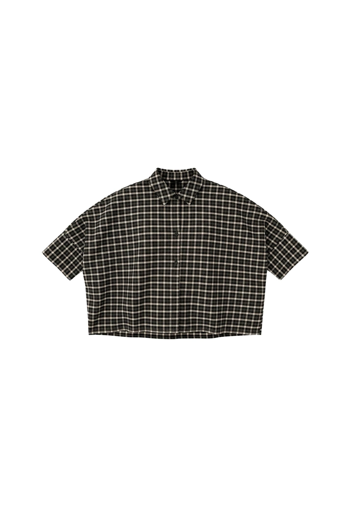 WITHBLACK WBLmadison Check Bat Shirt Dark Grey Check