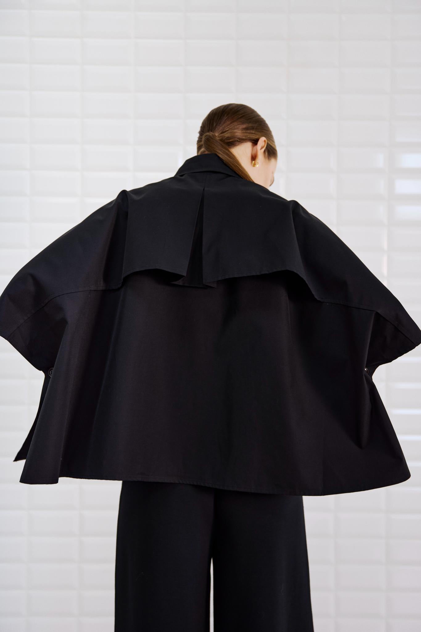 WITHBLACK WBLmedusa Trench Cape 00001579 Black