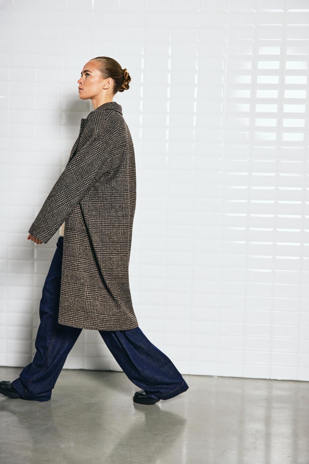 WITHBLACK WBLvista Checked Coat Brown Prince of Wales