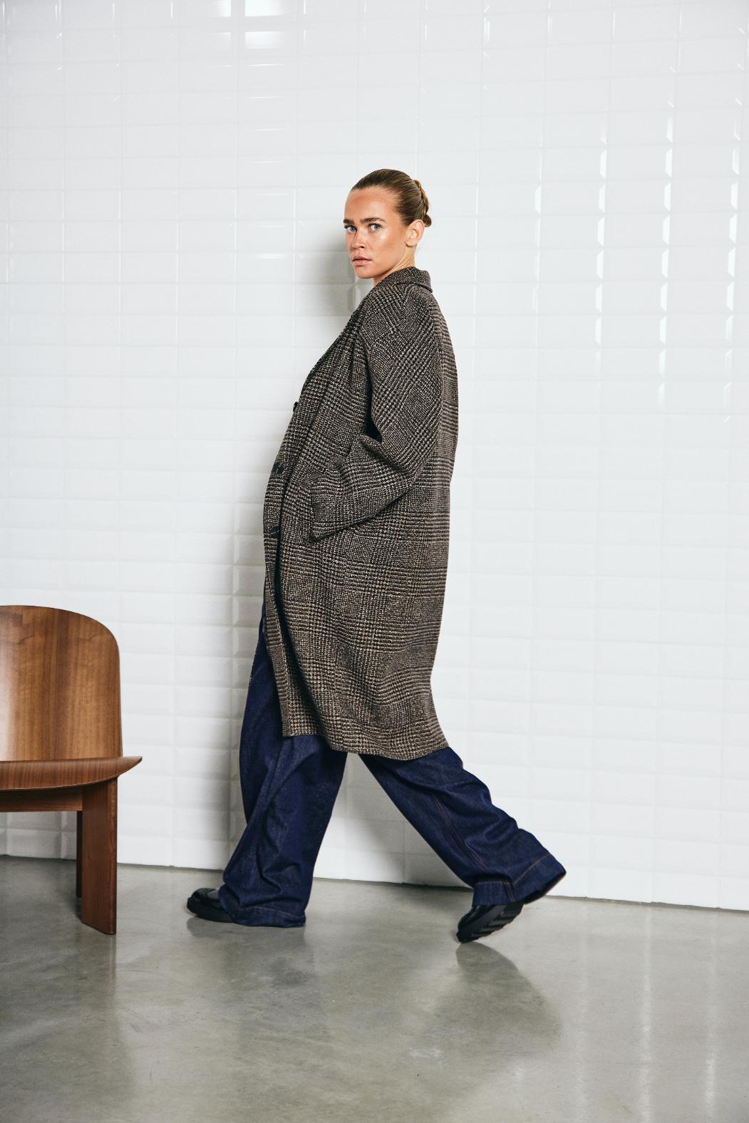 WITHBLACK WBLvista Checked Coat Brown Prince of Wales