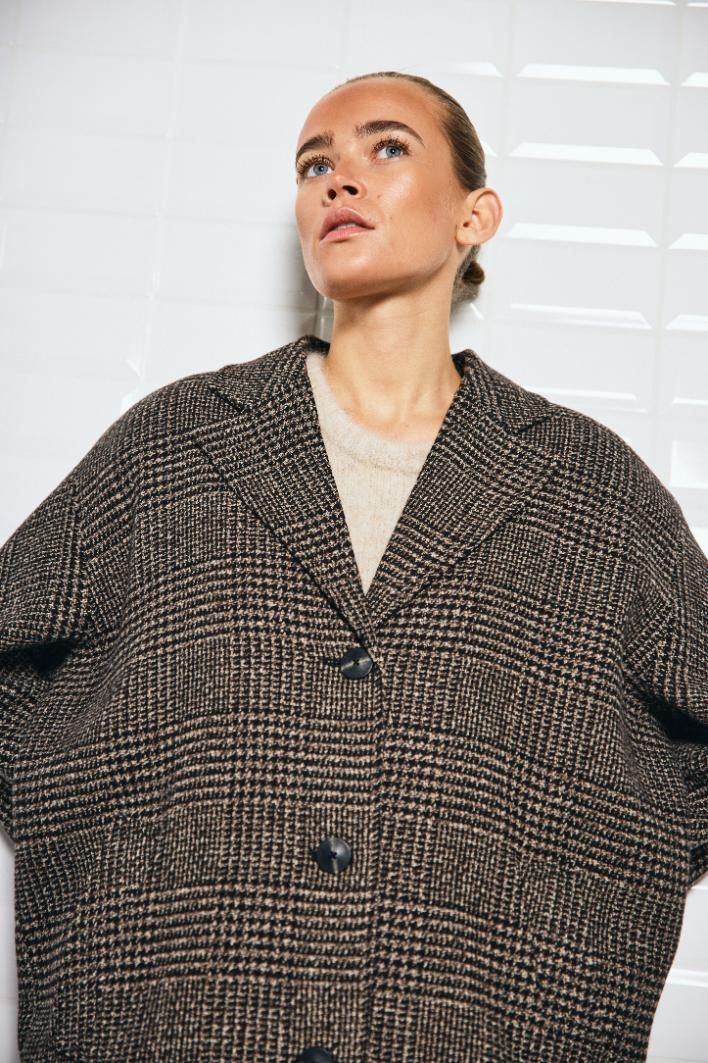 WITHBLACK WBLvista Checked Coat Brown Prince of Wales