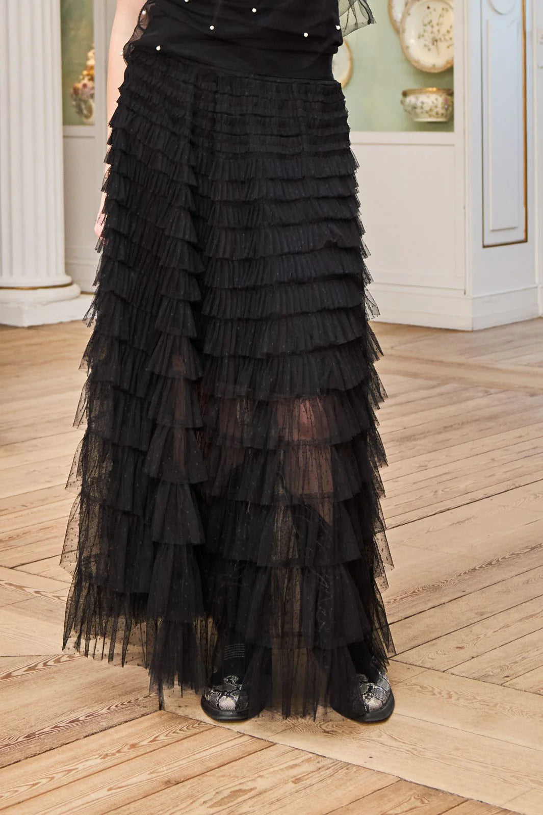 Black Colour BC Angelina Mesh Skirt 40965 Black