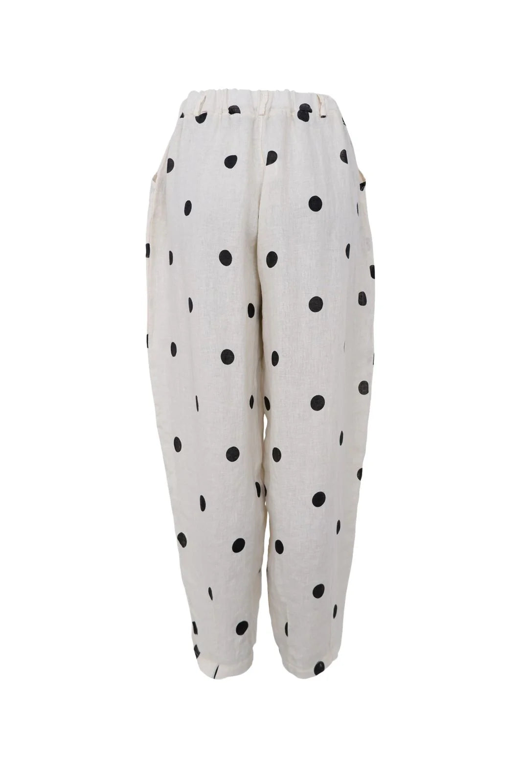 Black Colour BCMelina Barrel Linen Pant Dot