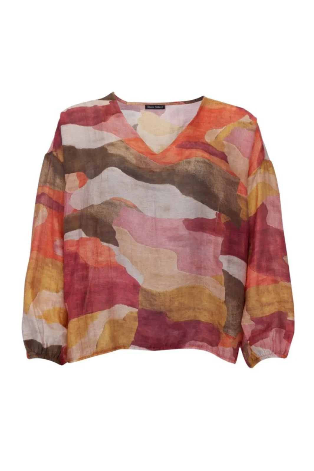 Black Colour BCZella Sheer Blouse Burnt Wine