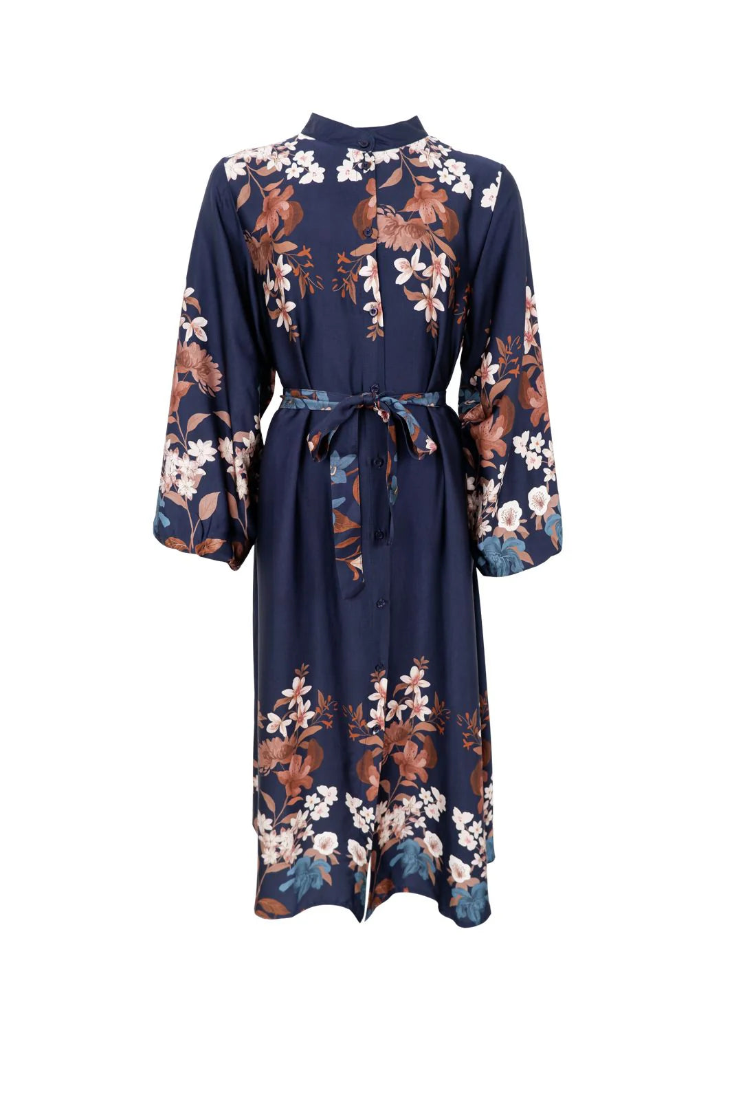 Black Colour BC Zendaya Satin Dress 41027 Navy Flower