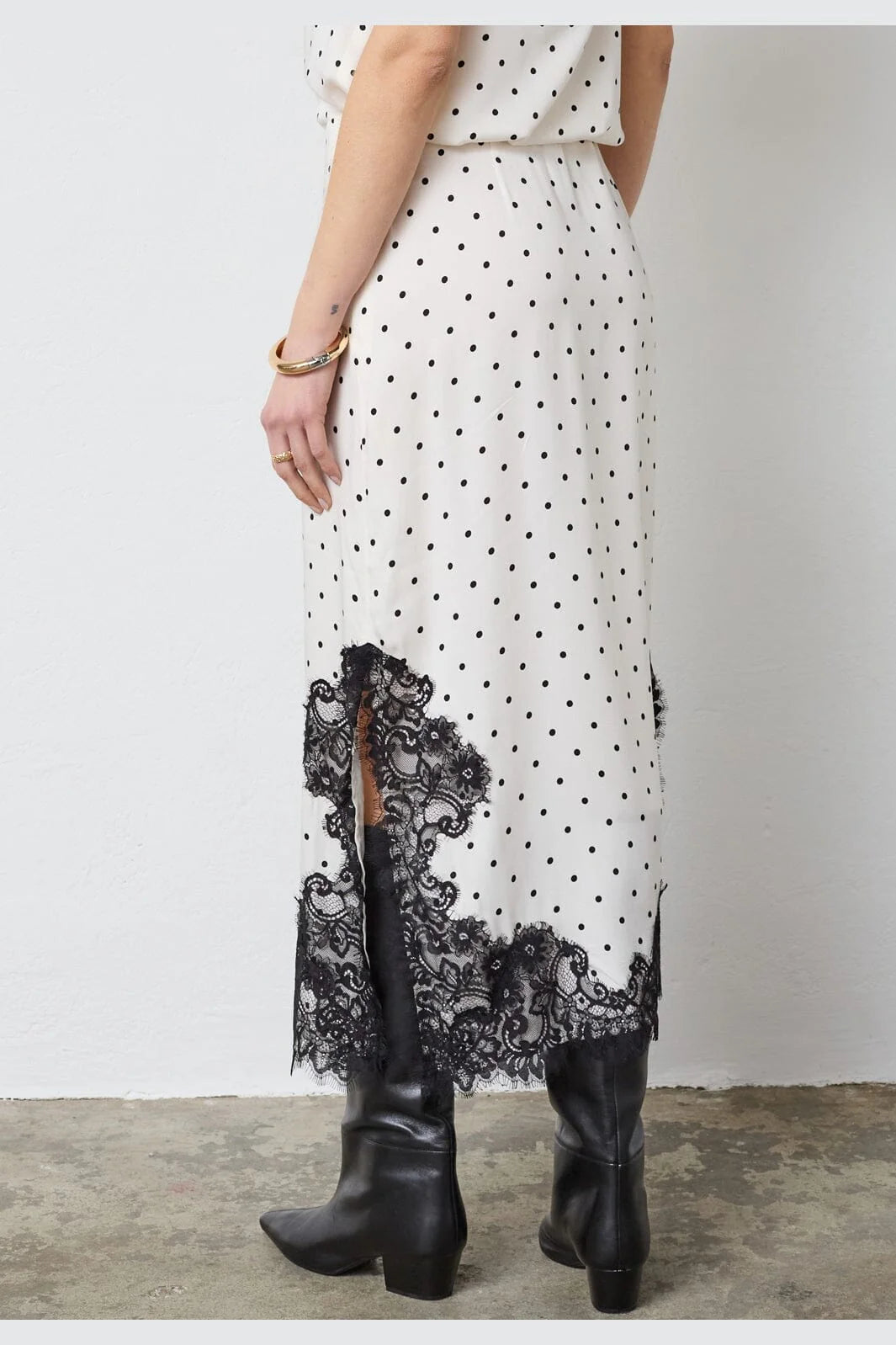 Co'Couture AmeliCC Dot Lace Skirt Off-White