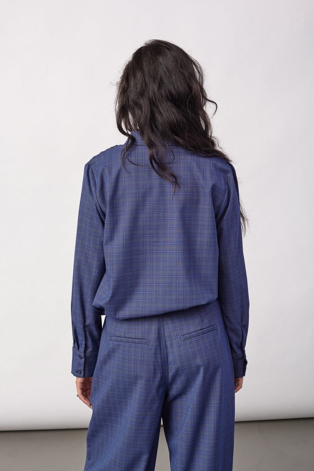 Co'Couture Daxter Check Pleat Shirt 500316 New Blue