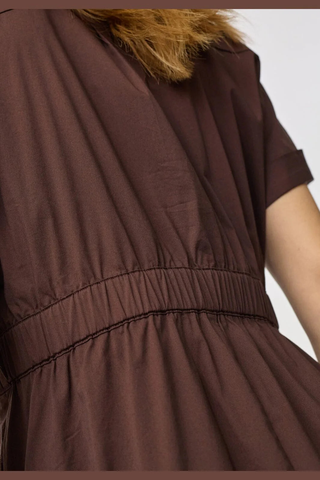 Co'Couture ElaraCC Wrap SS Dress Dark Brown