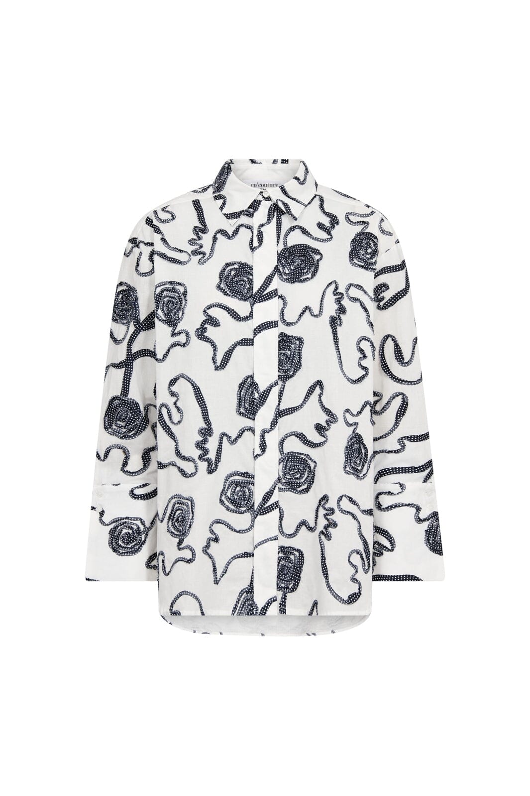 Co'Couture ElricCC Flower LS Shirt 500348 Navy