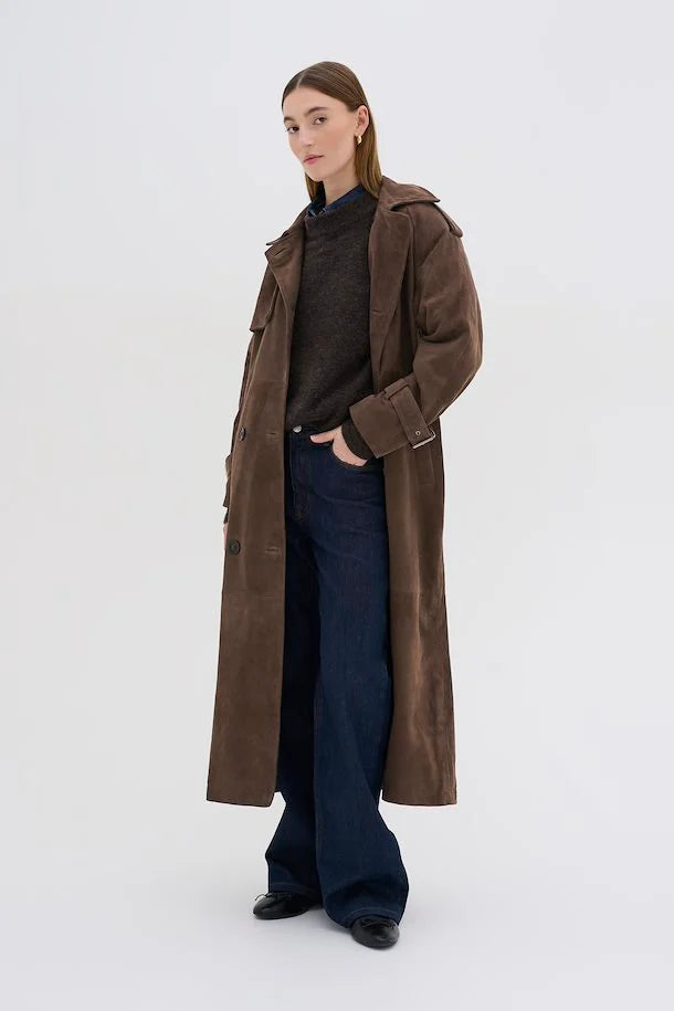 My Essential Wardrobe TaraMW Suede Trenchcoat 10704830 Delicioso