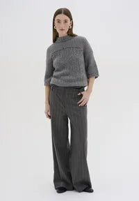 My Essential Wardrope TitoMW Wide Pant Grey W. White Stripe