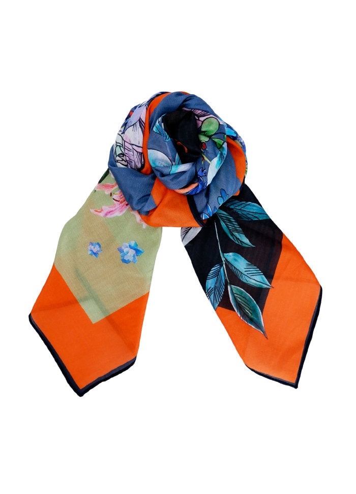 Black Colour Bcsikka Square Scarf Orange 208289