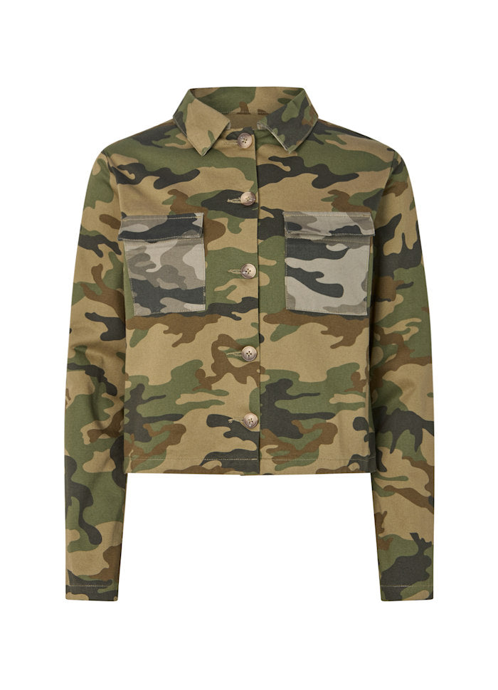 Rabens Saloner Aleksandra Camo Patchwork Jacket Camo Combo