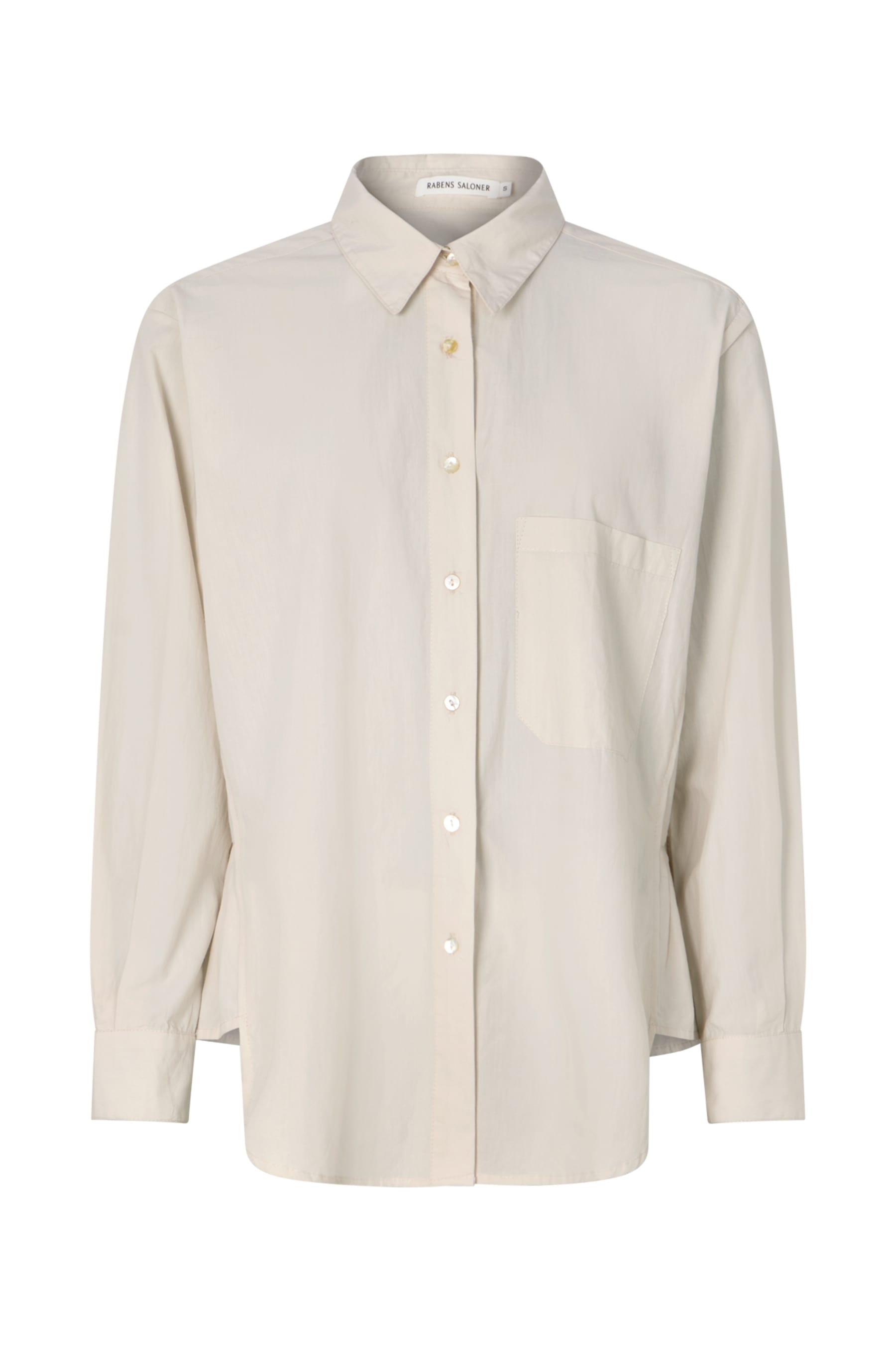 Rabens Saloner Djana Poplin Side Gather Shirt Clay