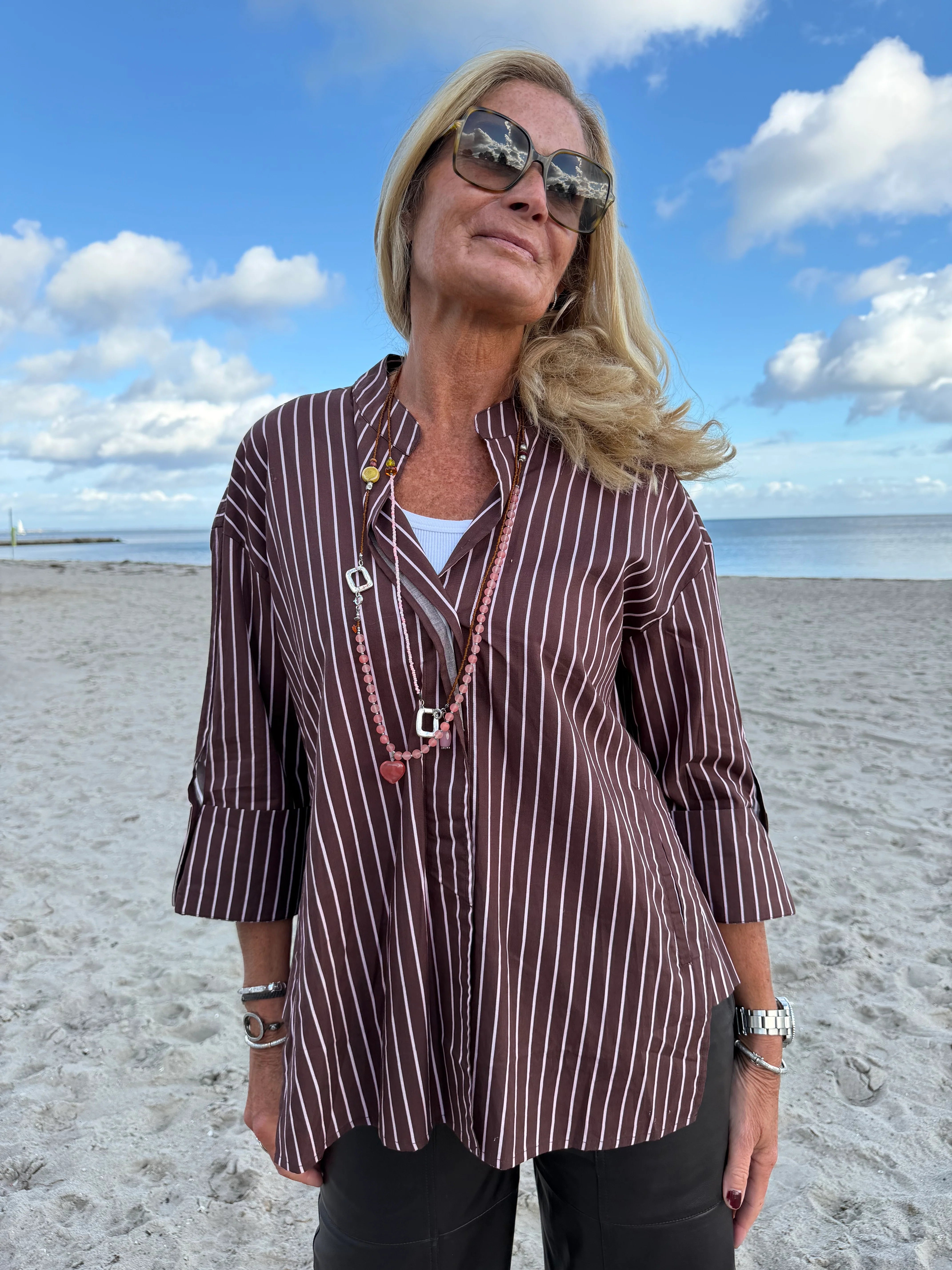 Wauw Luna Shirt 10133 Brown/Rose Stripe