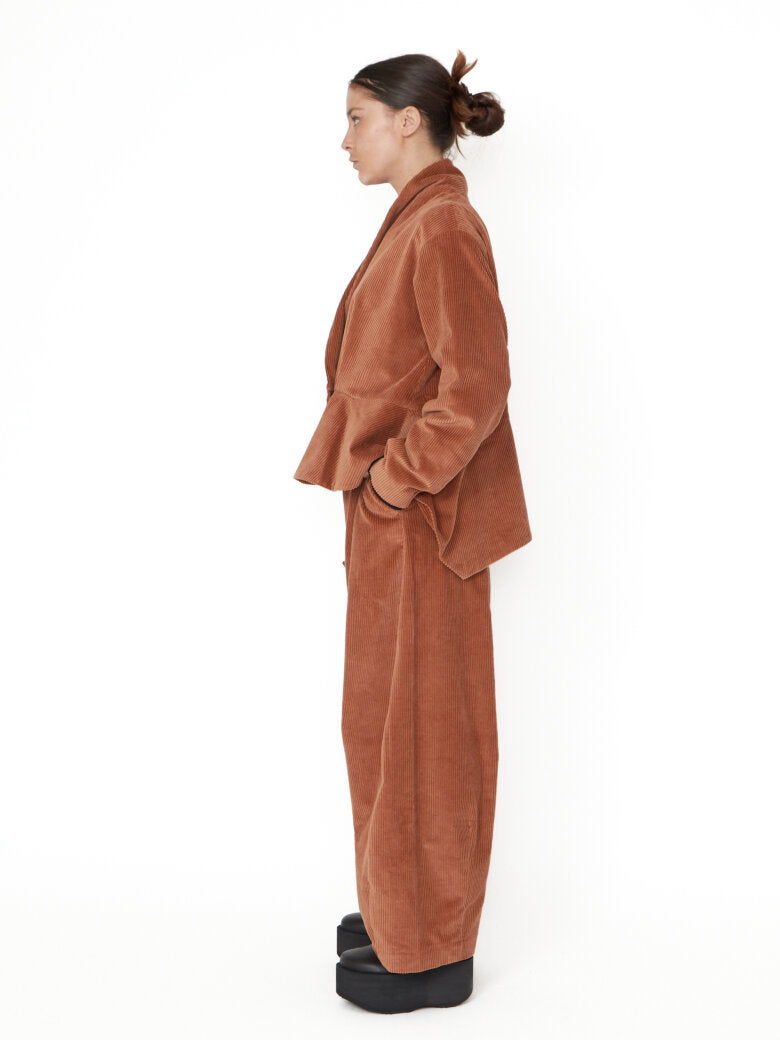 Sort Aarhus SA-Gorlois-Velvet Trousers Wide Leg Spice