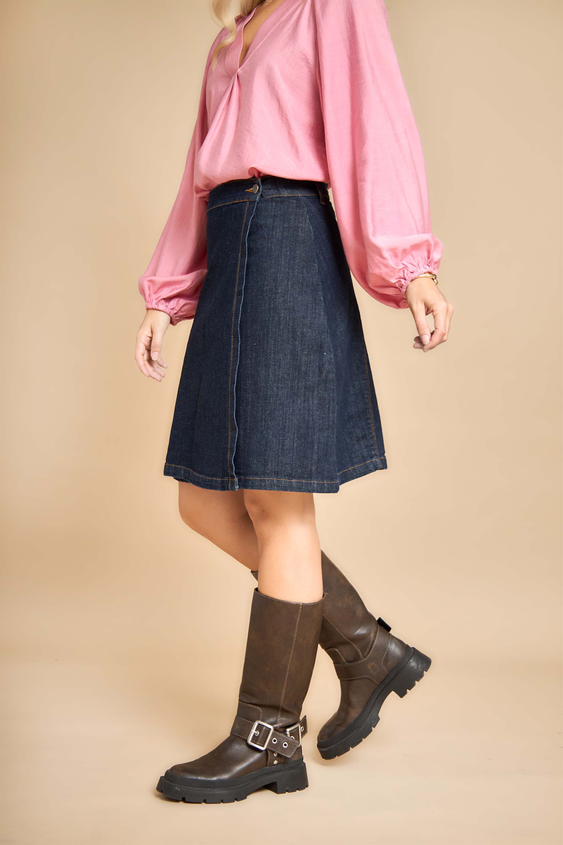 Black Colour BCRussel Short Wrap Skirt 40862 Dark Denim