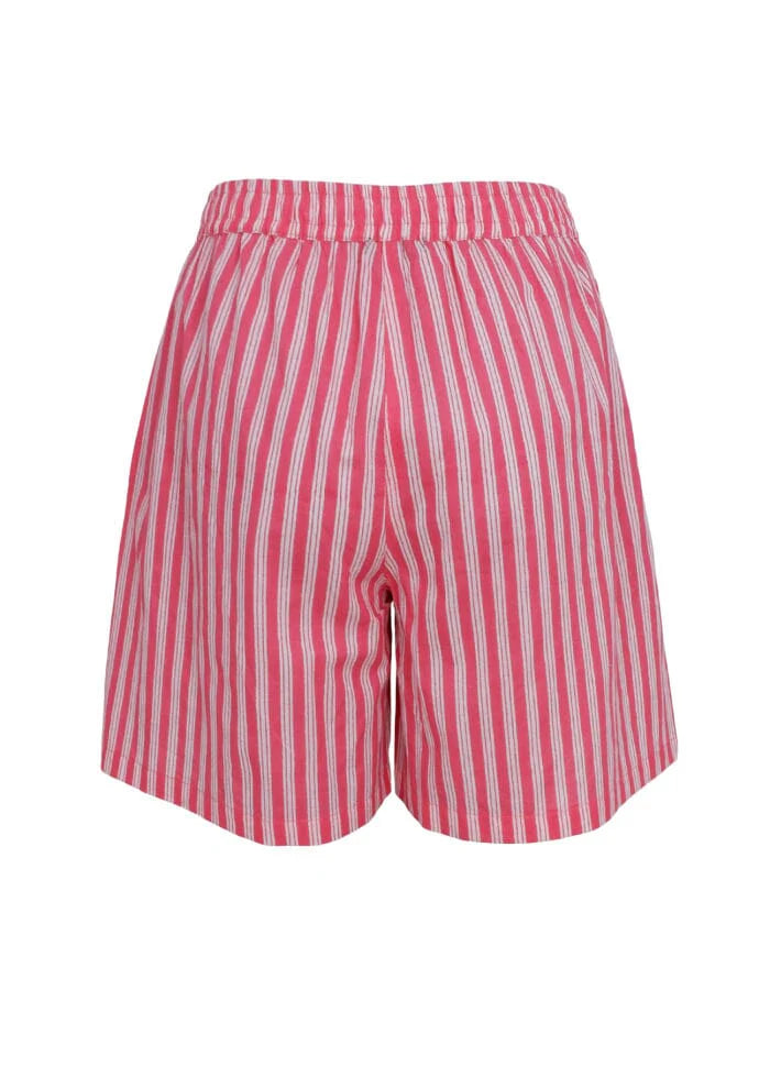 Black Colour Bcflora Shorts 39807 Pink Stripe