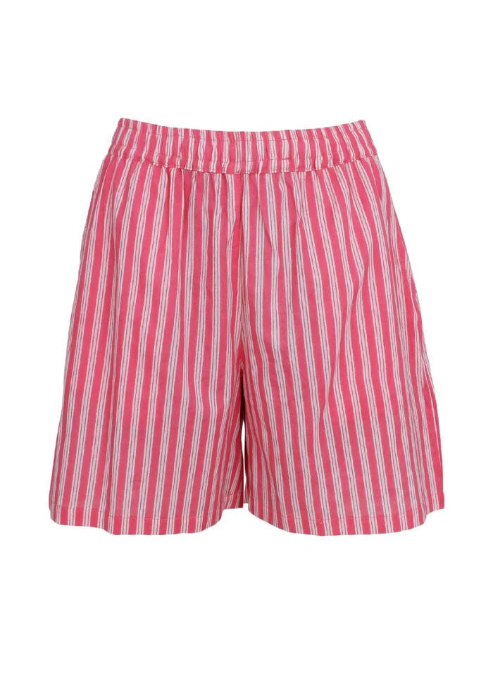 Black Colour Bcflora Shorts 39807 Pink Stripe