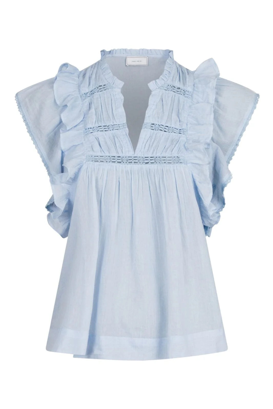 Neo Noir Jayla S Voile Top Light Blue