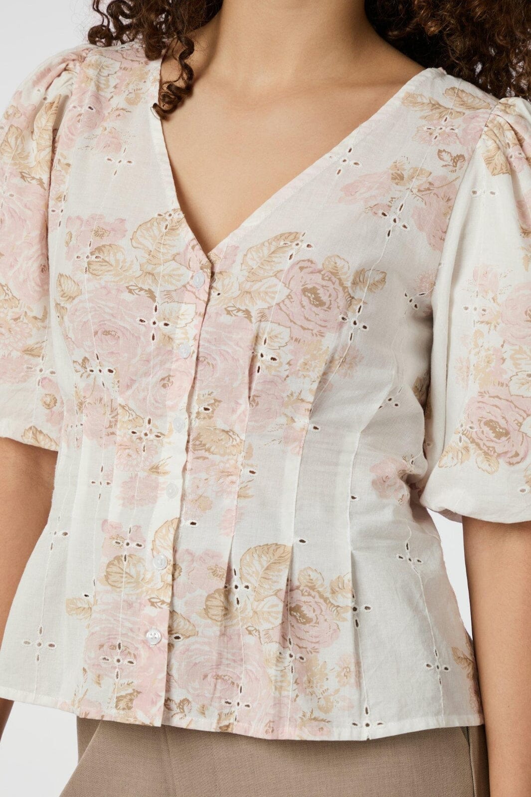 Neo Noir Timra Emb Rose Blouse 165356 Dusty Rose