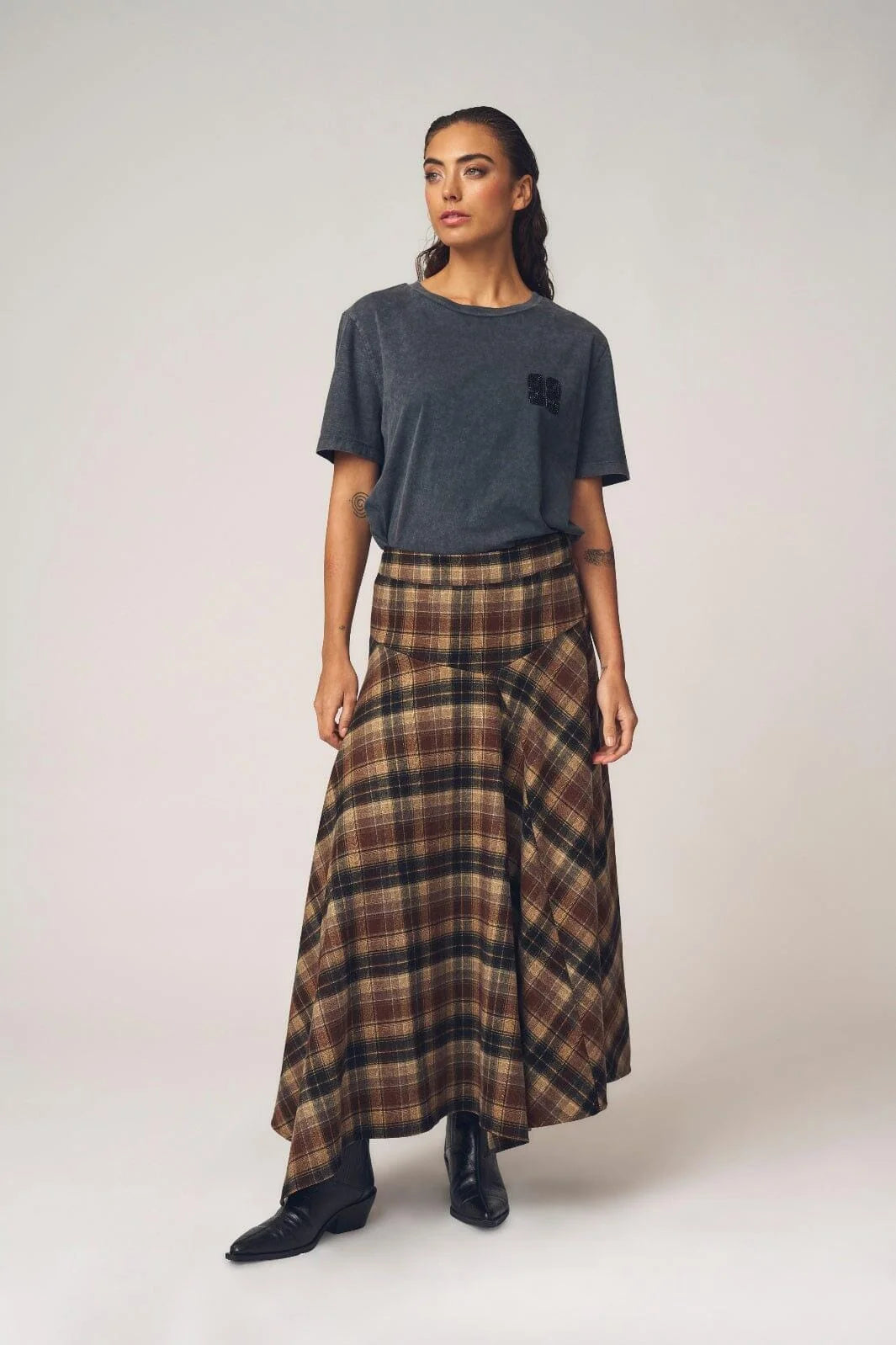 Gossia FleurGO Skirt G3103 Brown Checks