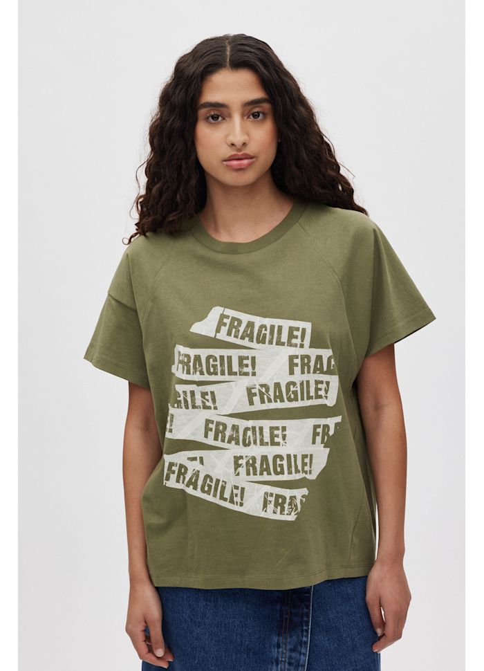 Rabens Saloner Ary Fragile Boxy T-Shirt Green