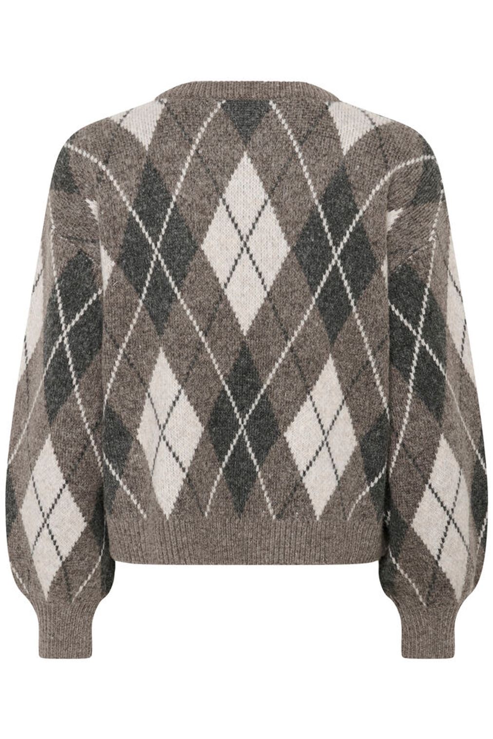 My Essential Wardrobe MWPaloma Check Knit Cardigan Major Brown Check
