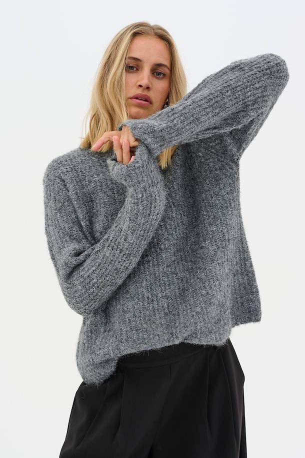 My Essential wardrope MeenaMW Knit Pullover Iron Grey Melange