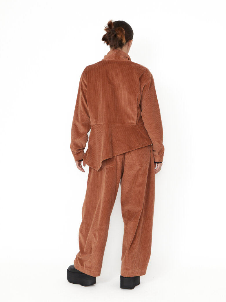 Sort Aarhus SA-Gorlois-Velvet Trousers Wide Leg Spice
