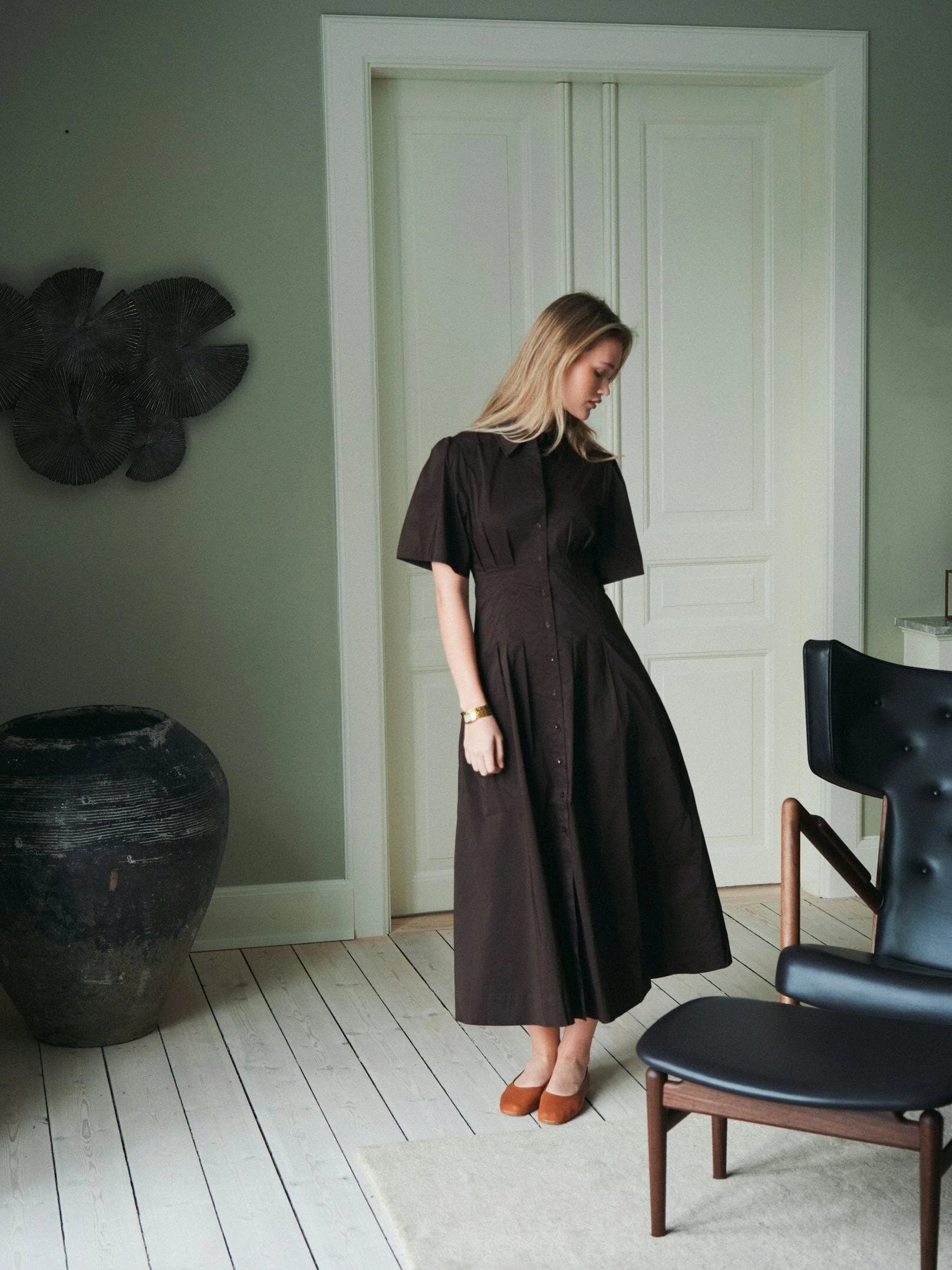 Neo Noir Baia Poplin Dress 165343 Chocolate Brown