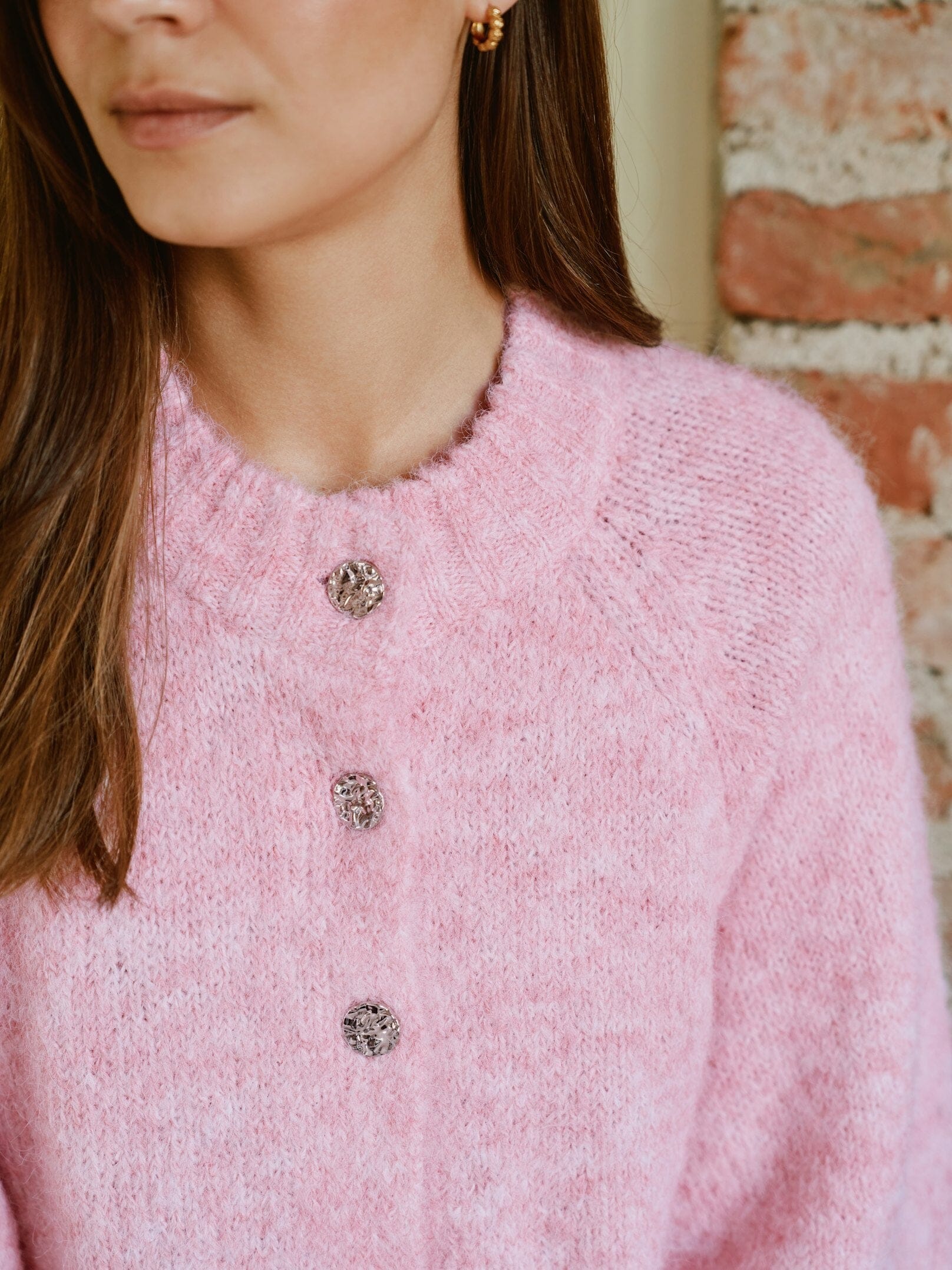 Neo Noir Benuta Fluffy Knit Cardigan 165816 Light Pink