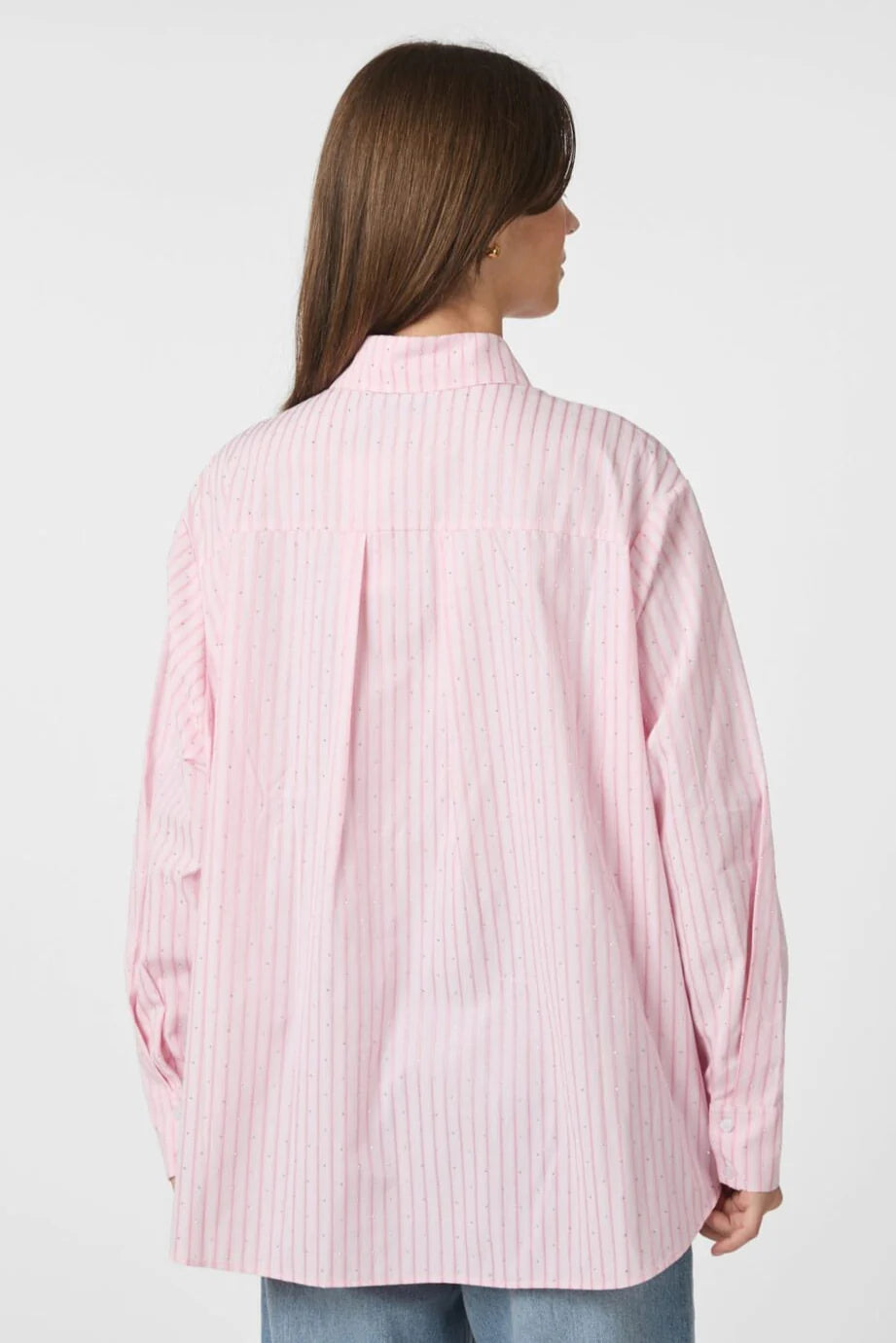 Neo Noir Dalma Soft Stripe Stone Shirt Pink