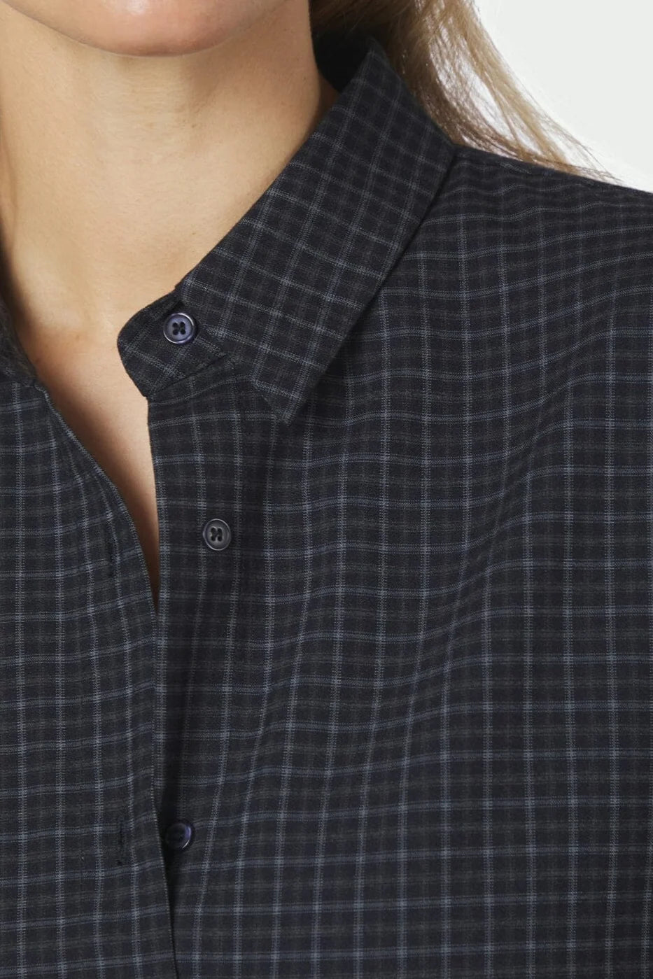 Neo Noir Dita Check Shirt 170763 Dark Blue