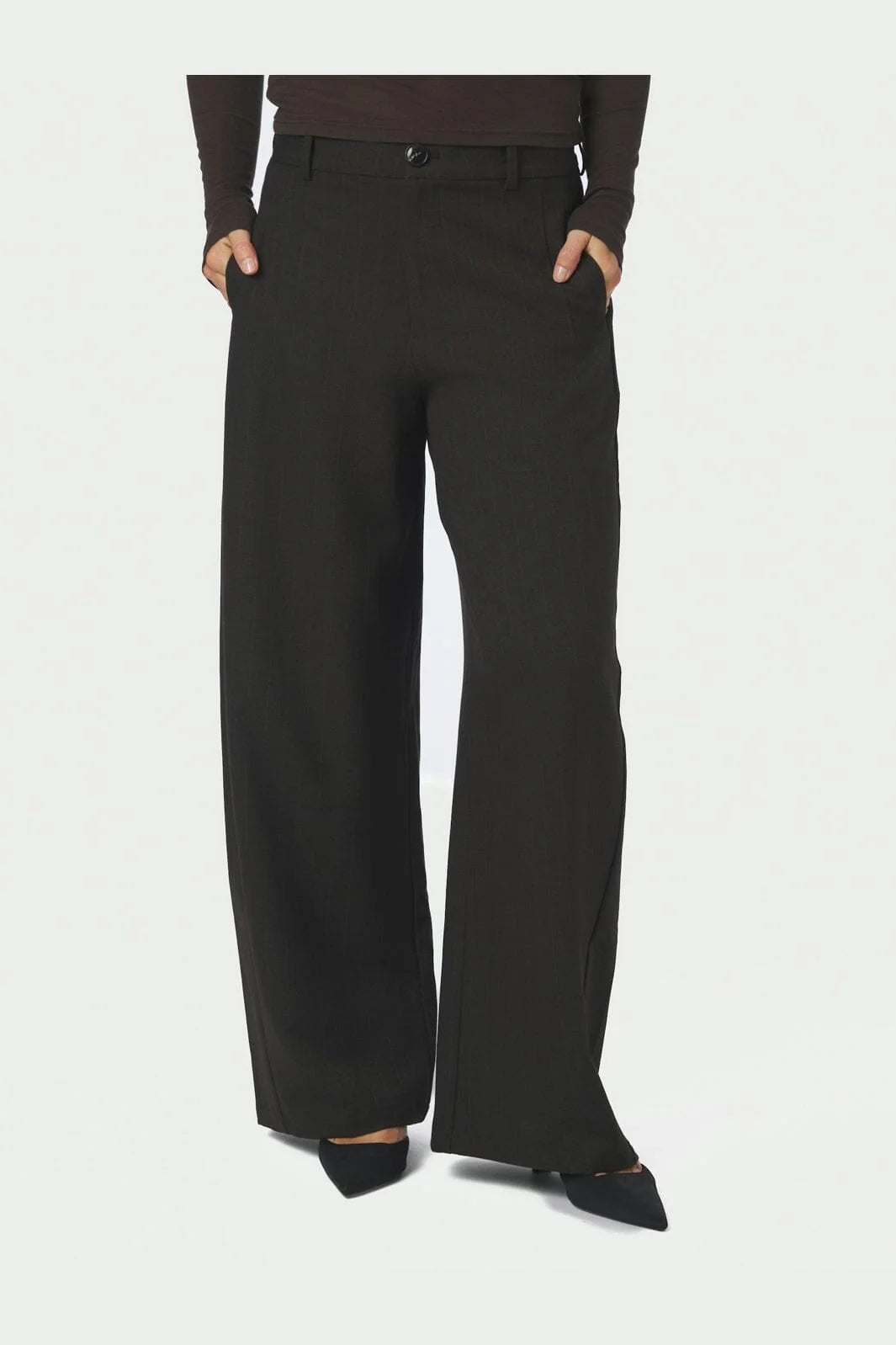 Neo Noir Essiall Pinstripe Pants Antracit