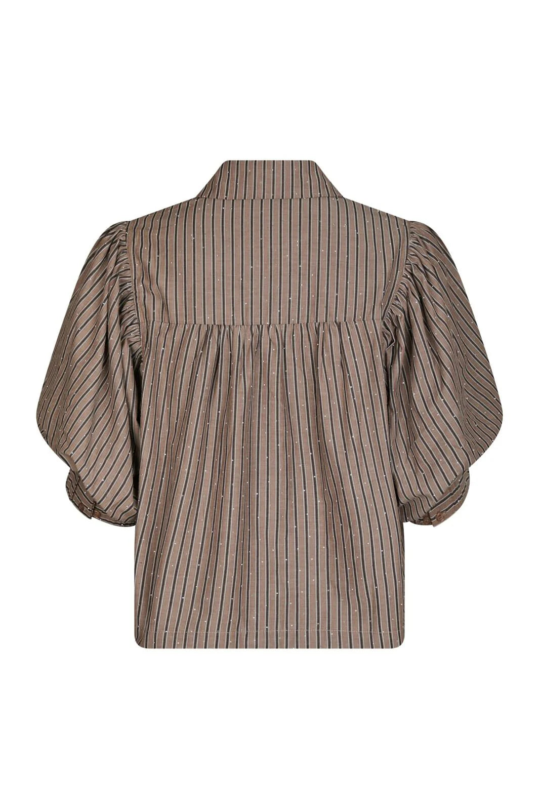 Neo Noir Etta Soft Stripe Stone Shirt 166416 Brown