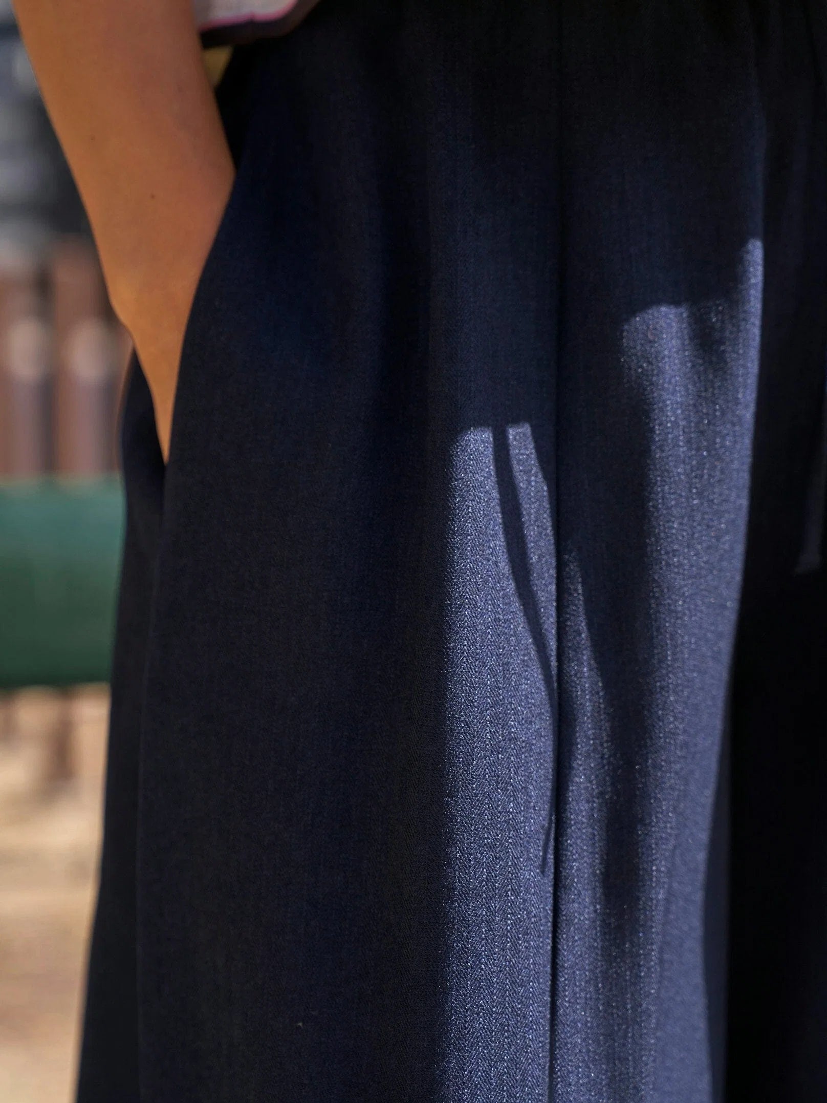 Neo Noir Eveline pinstripe Pants 169650 Navy
