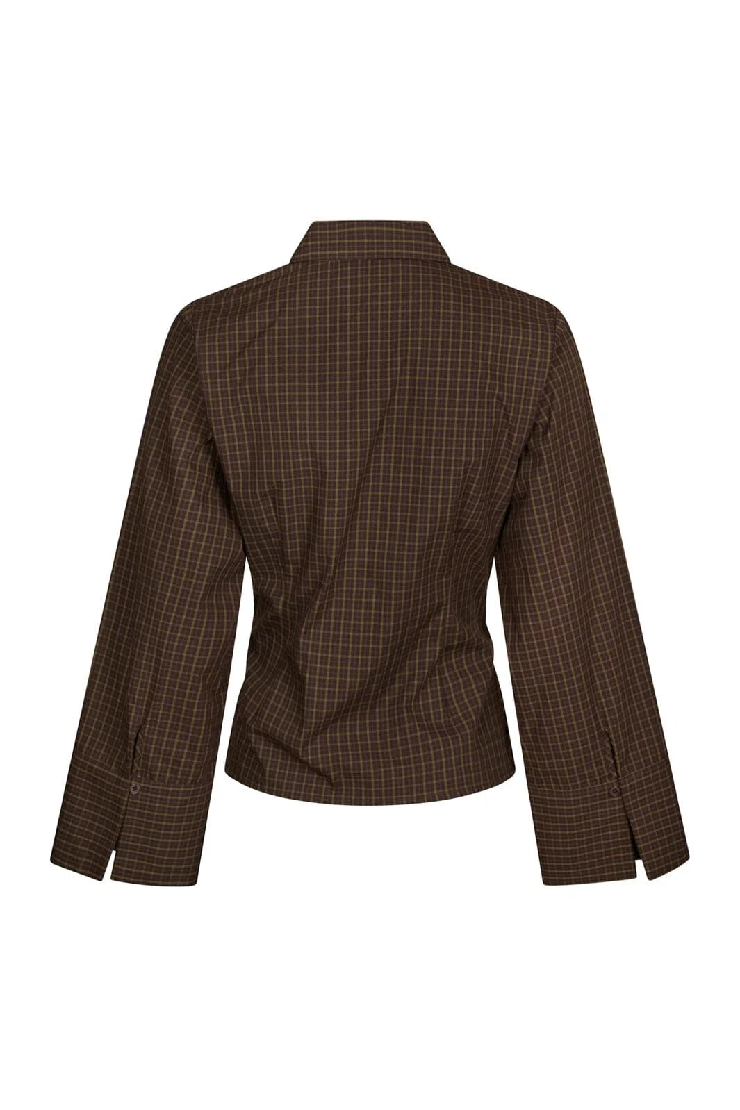 Neo Noir Fenli Small Check Shirt 170086 Aubergine