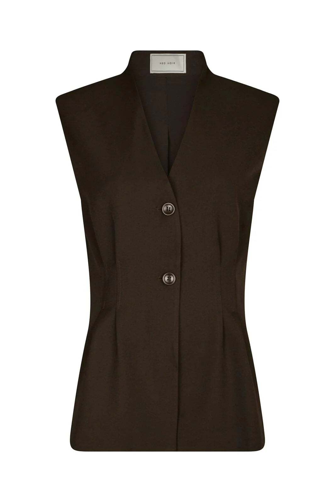 Neo Noir Finna Structure Vest 167234 Dark Brown