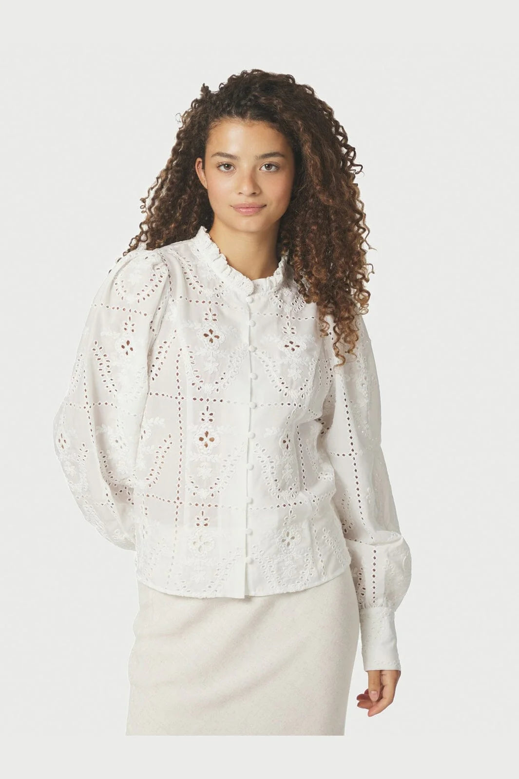 Neo Noir Gilda Embroidery Blouse 167828 White